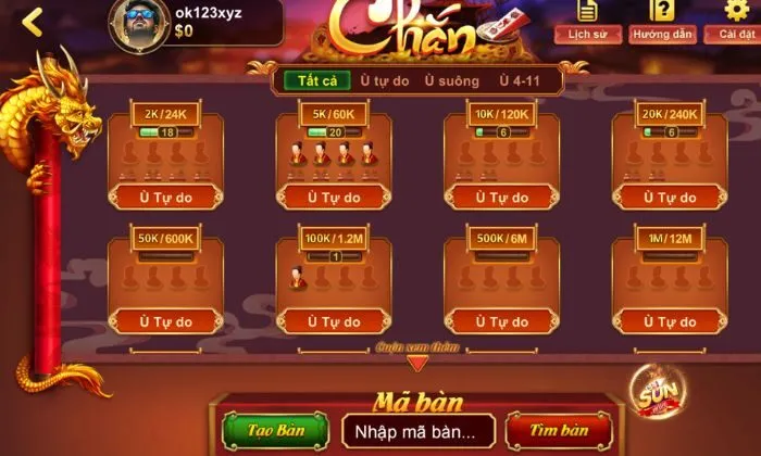Chắn Sunwin Luật chơi phù hợp với cả tân thủ và những người chơi lâu năm