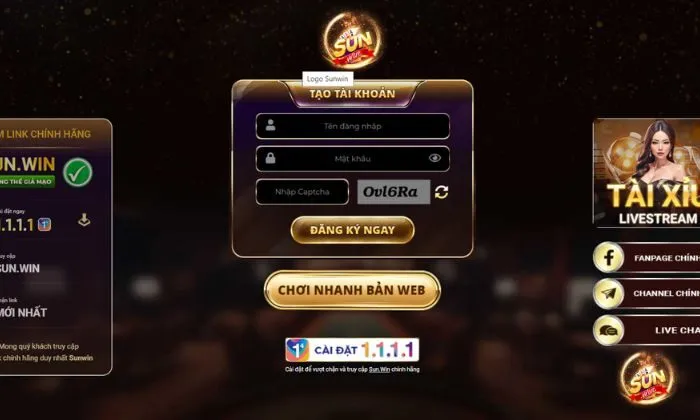 Đăng ký tài khoản để chơi Vua săn cá Sunwin